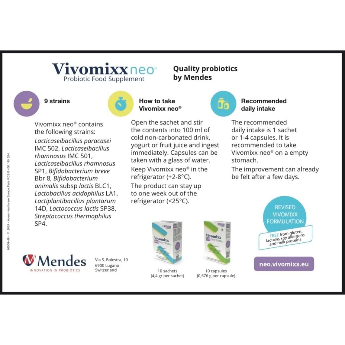 Vivomixx Neo Probiotic 460 Billion (10 Sachets) Revised Formulation