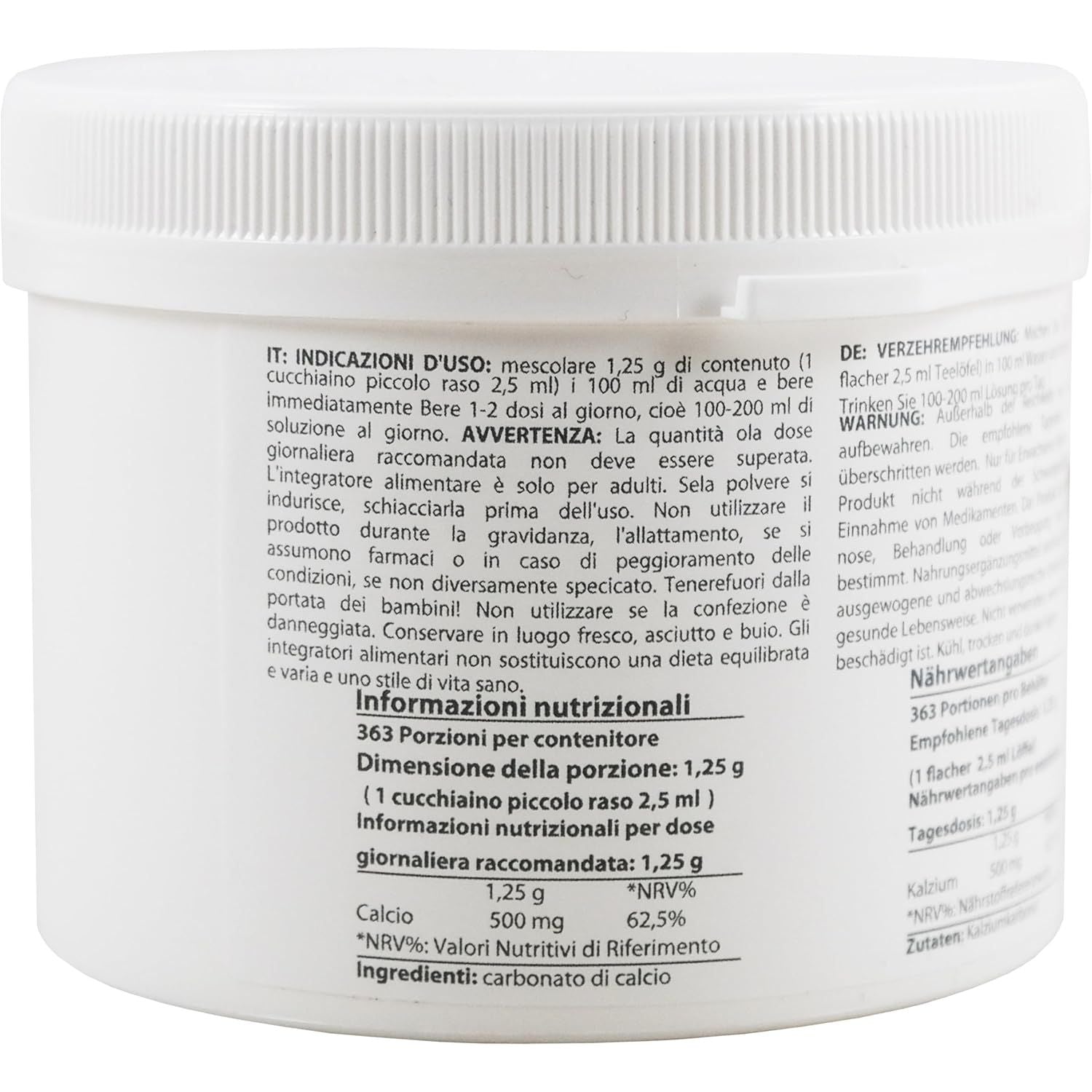 Calcium Carbonate Powder | 1 Pound - 454 G | Food Supplement | Highest Purity Limestone | Heiltropfen®