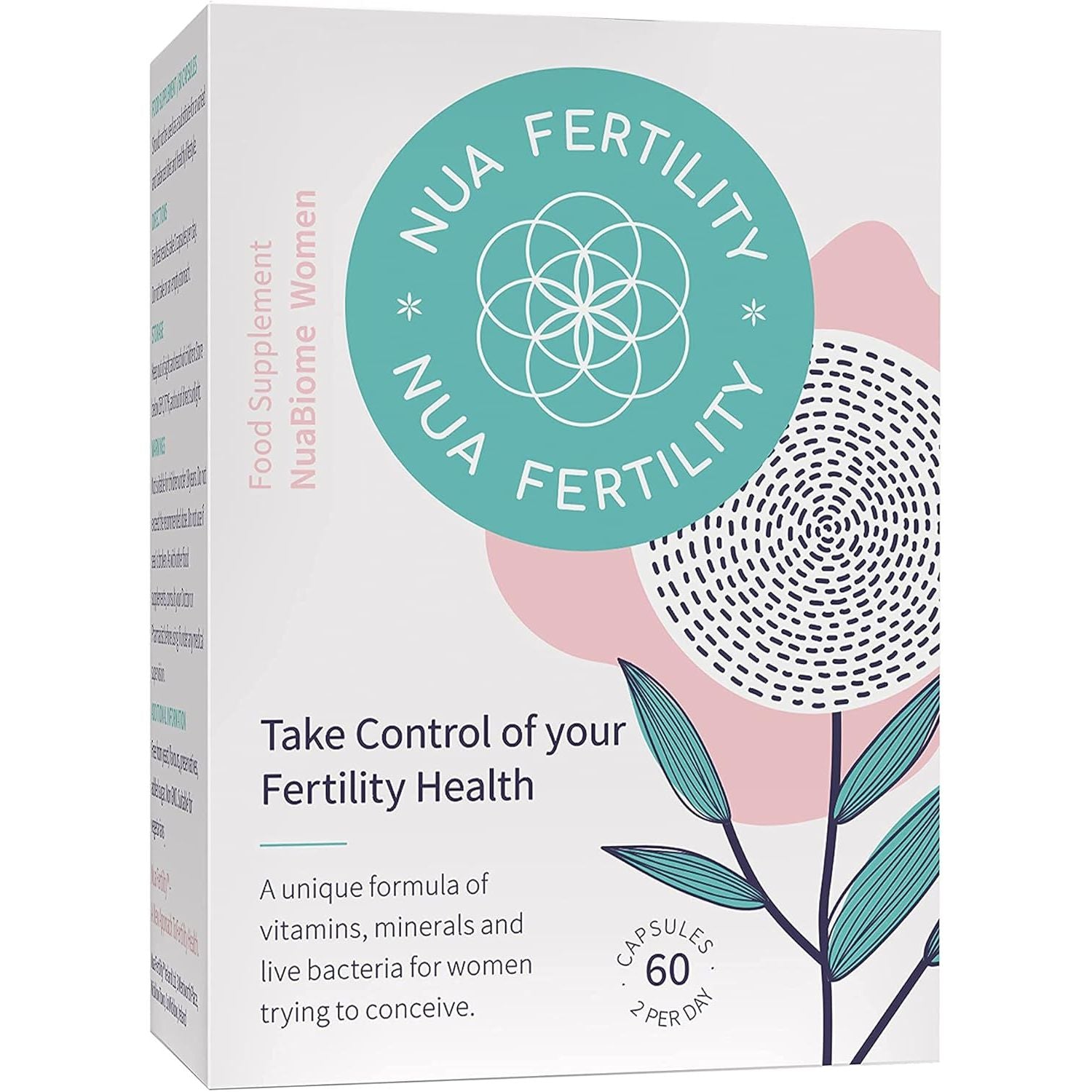 Nua Fertility, Nuabiome Women - a Unique Formula of Vitamins, Minerals and Live Bacteria for Women Trying to Conceive - 60 Capsules (1 Month Supply)