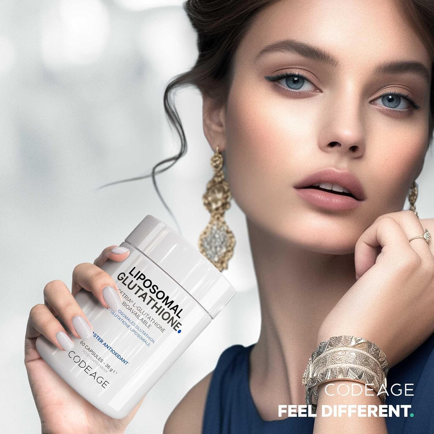 Codeage Liposomal Glutathione Supplement - Pure Reduced Setria L Glutathione Skin - Nano Encapsulated Glutathione Powder Pills - Phospholipids - Antioxidant Complex - Vegan, Non-Gmo - 60 Capsules