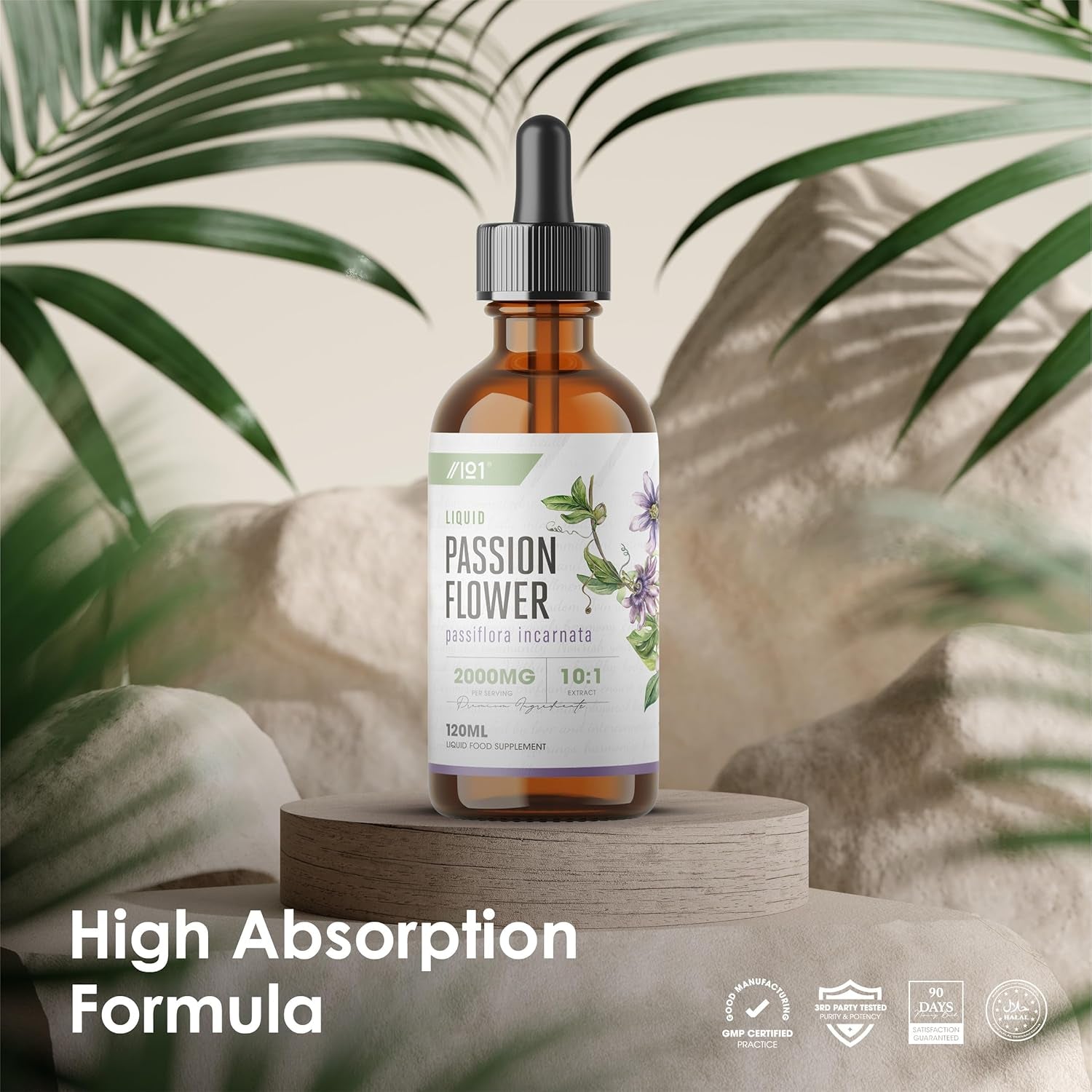 Passion Flower (Passiflora Incarnata) Herb Drops – Alcohol-Free Mother Tincture - 120Ml Liquid Extract Drops Food Supplement - by Alpha01
