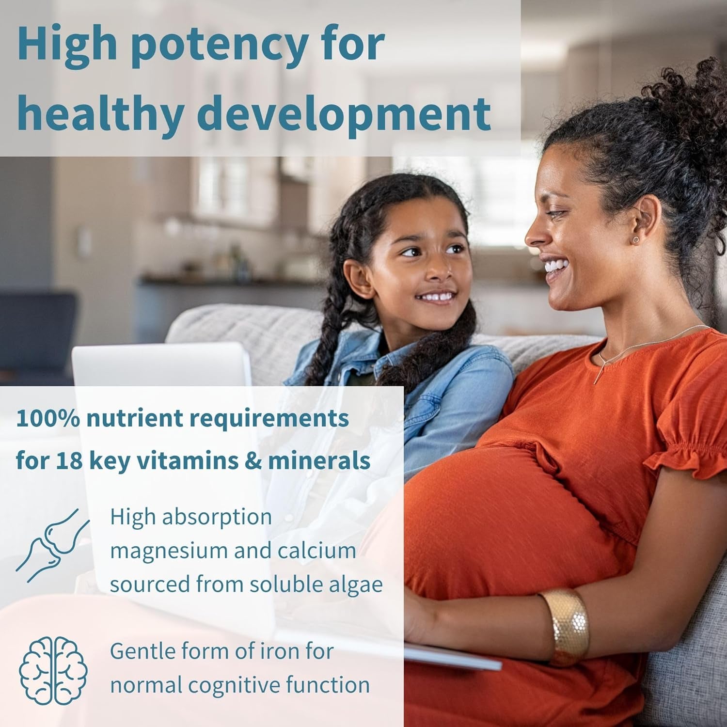 Igennus Advanced Prenatal Methylated Multivitamin, Folate for MTHFR, High Absorption, Clean Label, with Calcium, Choline, Magnesium & Gentle Iron, Complete Vegan Pregnancy Vitamins, 60 Tablets