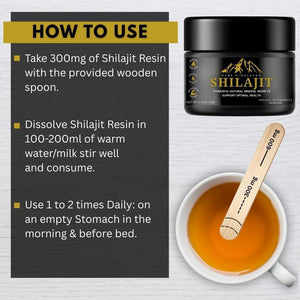 Pure Himalayan Shilajit Resin - 50G | Authentic, Natural Mineral Pitch from the Himalayan Mountains | Gold Grade 100% Pure, Rich in Fulvic & Humic Acid | Potent Energy & Stamina Booster