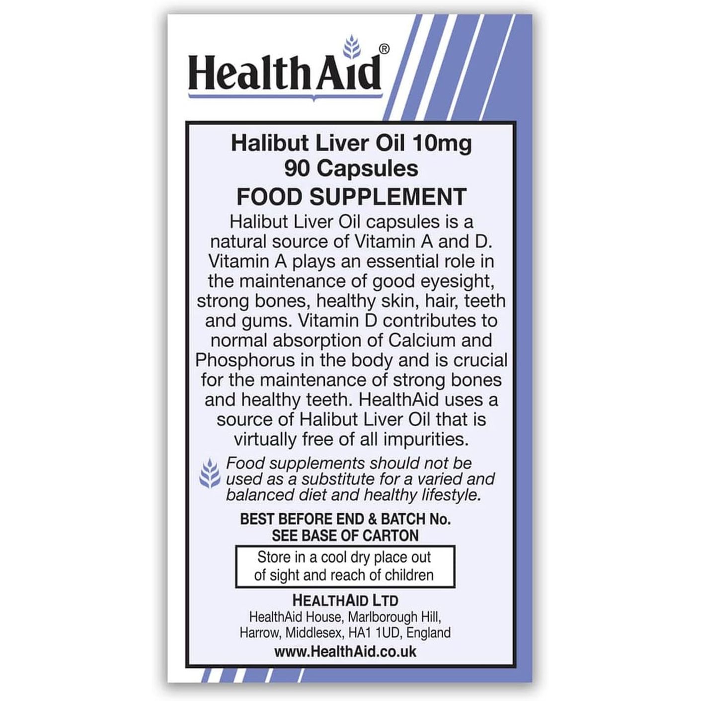 Healthaid Halibut Liver Oil Pack of 2 X 90 Capsules (180 Capsules)