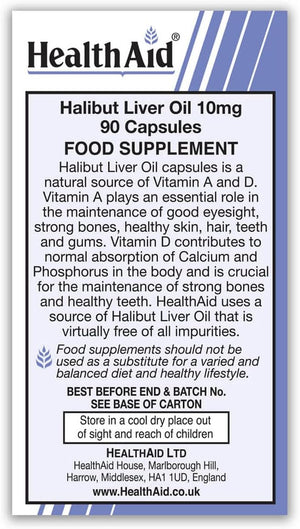 Healthaid Halibut Liver Oil Pack of 2 X 90 Capsules (180 Capsules)