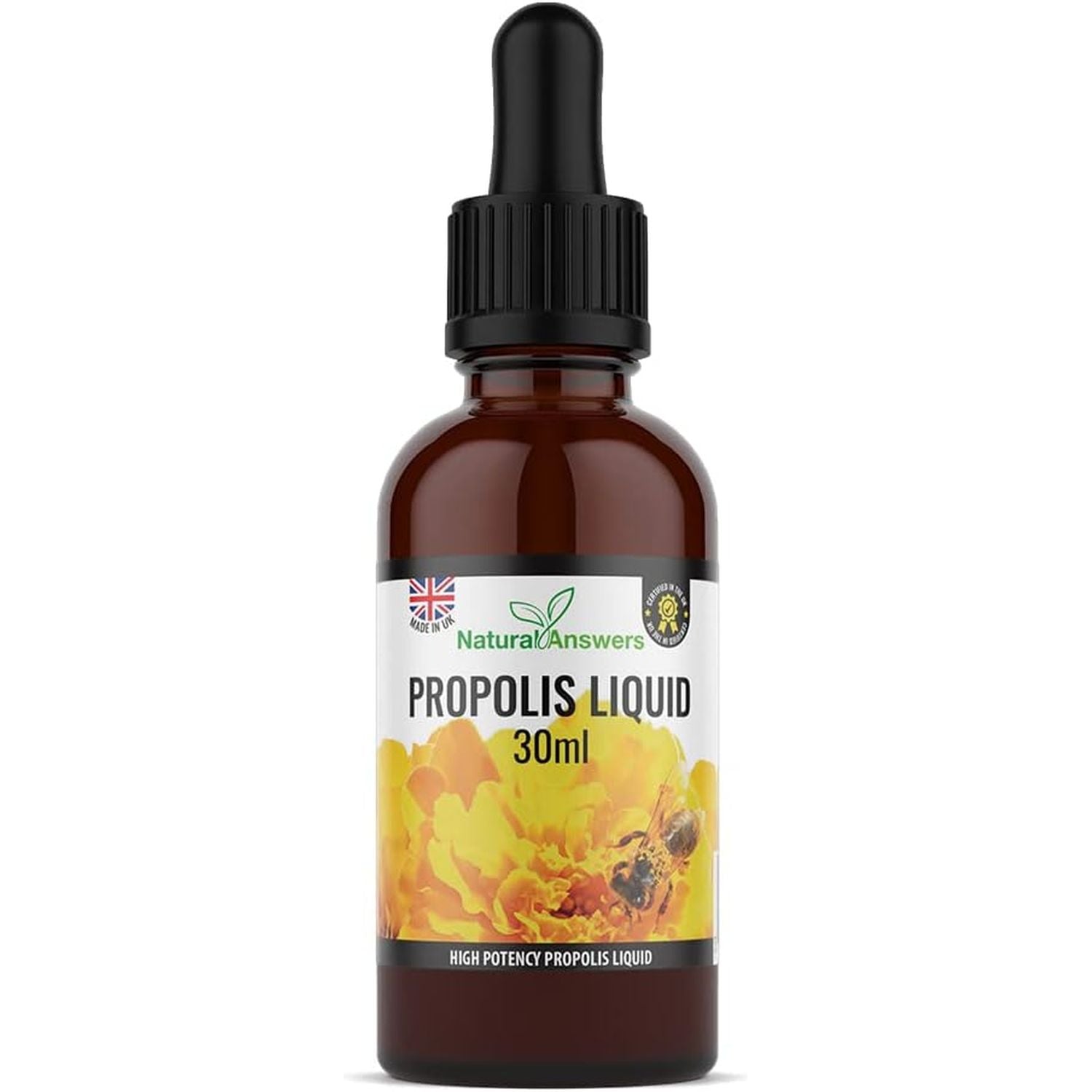 Bee Propolis Liquid 30Ml (1 Bottle) Alcohol-Free Propolis Liquid Extract Tincture Skin Healing Throat and Mouth Health by Natural Answers. -