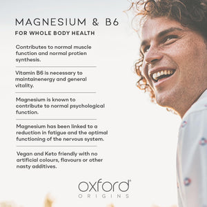 Advanced Magnesium Complex with Vitamin B6 | Made in the UK | Magnesium Supplements for Restless Leg Syndrome Relief, Leg Cramps & Sleep | Mag Citrate, Oxide & VIT B6 | 60 Capsules