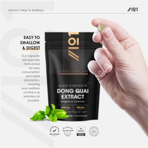 Dong Quai Extract 5000Mg – 180 Vegan Tablets – High Strength 100:1 Angelica Sinensis Extract Supplement – Resealable and Recyclable Pouch by Alpha01