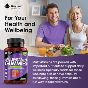 Multivitamin Gummies High Strength for Men Women - Vegetarian +14 Essential Vitamins & Minerals - Gluten Free, Non-Gmo Multi Vitamins Chewable Adults Vitamin C a D E B12 B6 & Biotin, Zinc & Iodine