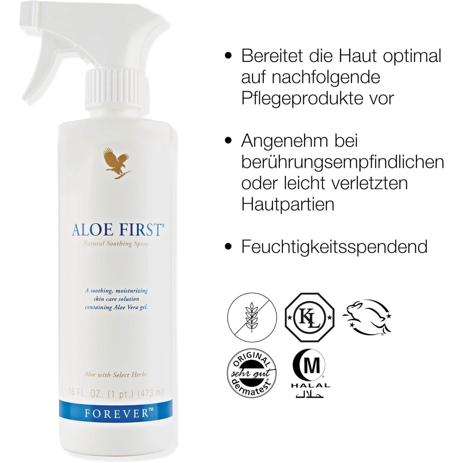 Forever Living Products Aloe First, 473Ml, Skin Soothing Formua, 80% Pure Inner Leaf Aloe Vera, Gluten Free, Vegetarian Friendly