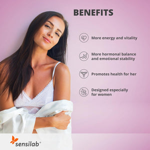 Libido Booster for Women with Liboost, Maca, Ashwagandha, Ginseng, Zinc, Biotin, Vitamin D, Vitamin B6, and Vitamin B12, 60 Capsules Libifar PRO by Sensilab