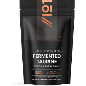 L-Taurine 1500Mg with Bioperine® - 90 Vegan Capsules - Potent Amino Acid Supplement - 45 Day Supply - by Alpha01