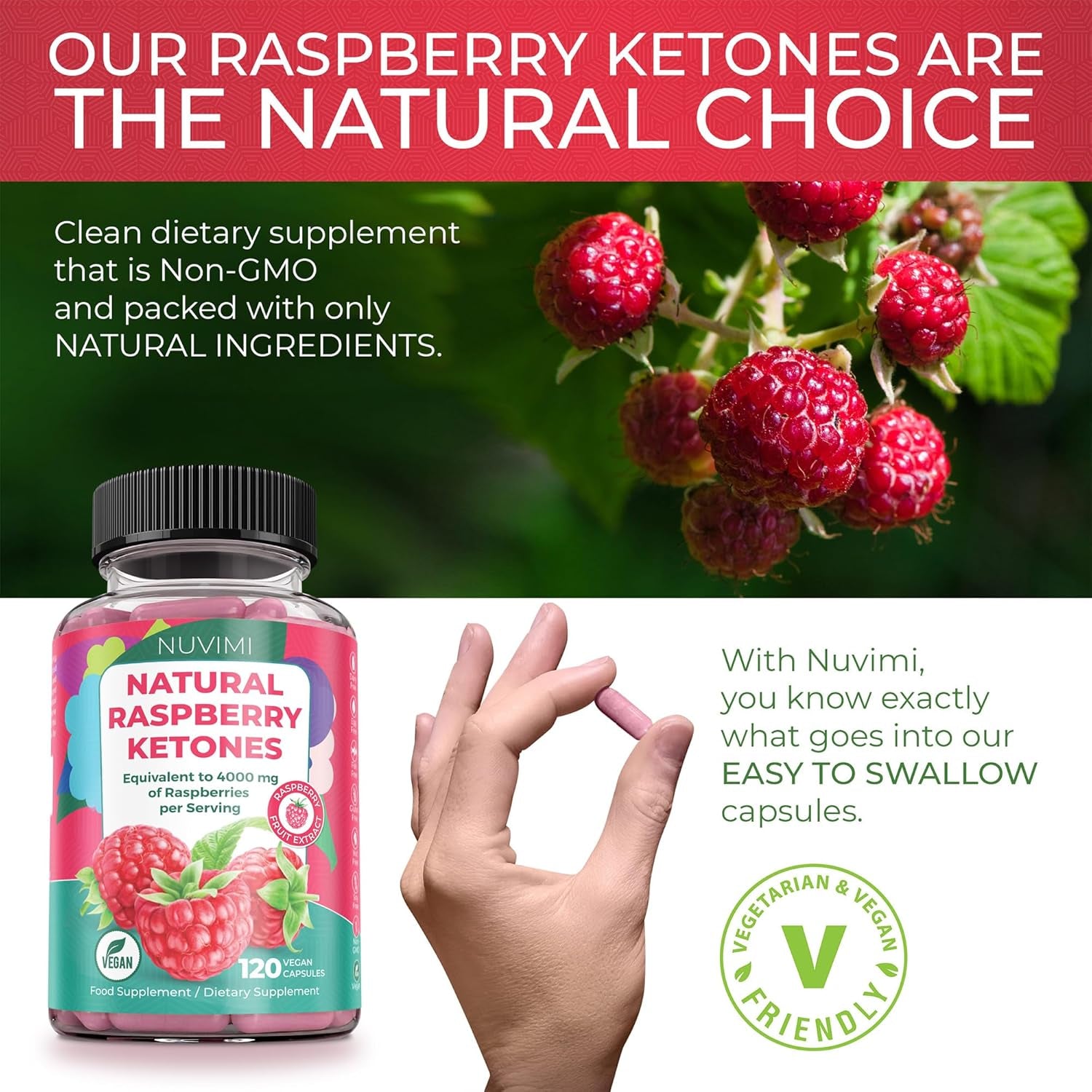 Raspberry Ketones - 4000 Mg - Natural Food Supplement to Help Support Healthy Keto Diet for Men & Women - 120 Pills