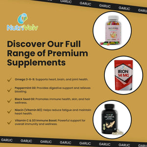 Garlic 10000Mg High Strength Supplements Nutrition for Blood Pressure Support, Improved Heart Health, and Robust Immune System — Pack of 120 Healthcare Tablets