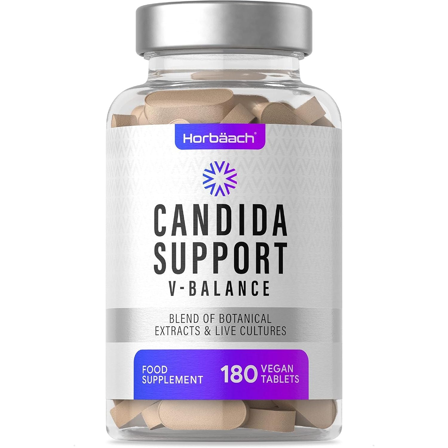 Candida Support | 1 Billion CFU | Botanical & Live Culture Formula with Oregano, Zinc, Garlic, Lactobacillus & More! | 180 Vegan Tablets | by Horbaach