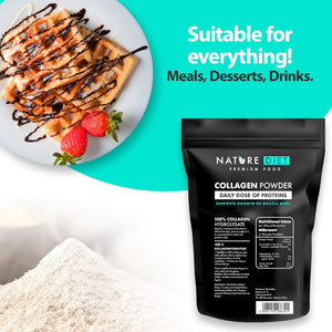 Nature Diet - Collagen Powder (Type I, III) | 600 G | Hydrolysate | Unflavored | Collagen Peptides | Source of Protein