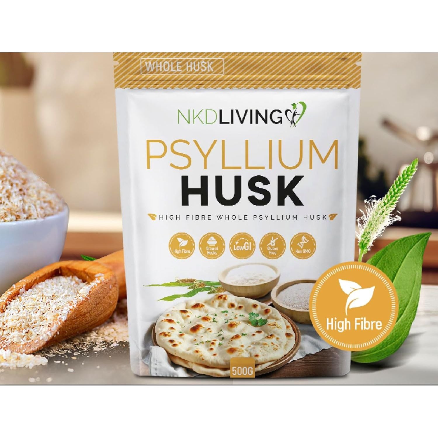 NKD Living Whole Psyllium Husks (500G)