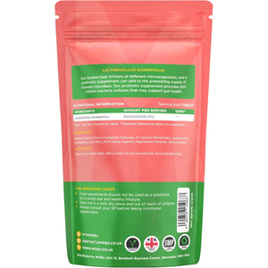 Acidophilus Lactobacillus 50Mg Probiotic - 120 Tablets 500 Million CFU - Supports Healthy Gut Microbiome and Digestion System - Bloating Relief Probiotics - UK Made - GMP Approved - MOBU