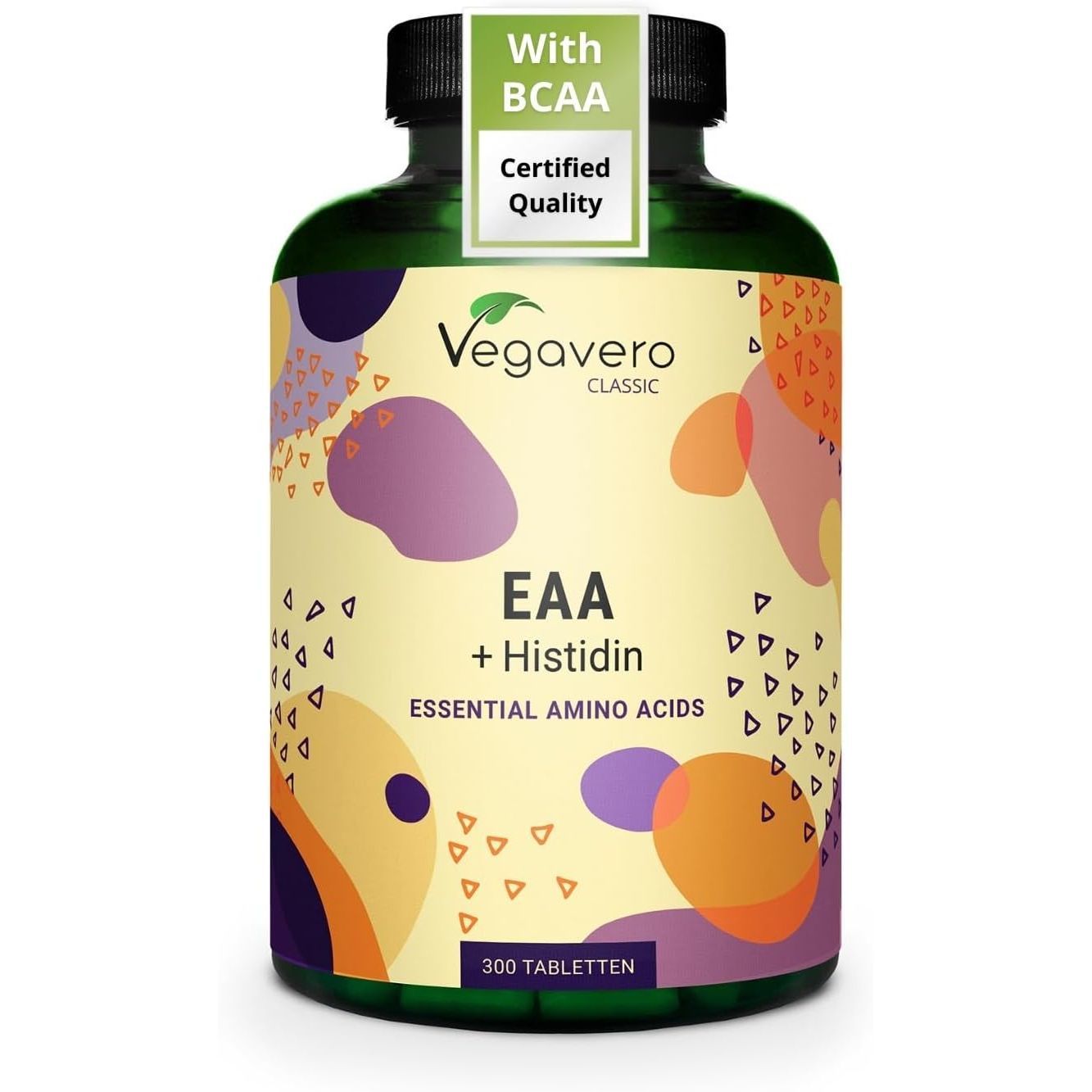Vegavero 9 Essential Amino Acids Tablets | 5739 Mg EAA - 300 Tablets | 100% Natural from Fermentation | NO Additives, Lab-Tested | Vegan