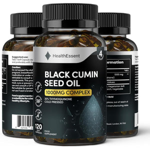 Black Seed Oil Capsule 1000Mg, Cold Pressed 20Mg Thymoquinone, High Strength Black Cumin Seed Oil for Blood Sugar and Cholesterol - Natural Anti-Inflammatory Antioxidant (4 Month Supply)–120 Softgels