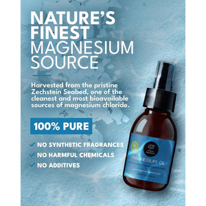 Magnesium Spray for Sleep 100Ml - 100% Natural & Ultra Pure Magnesium Oil | Topical Organic Mg Foot Spray for Restless Legs & Muscle Cramp Relief | from Ancient Zechstein Seabed