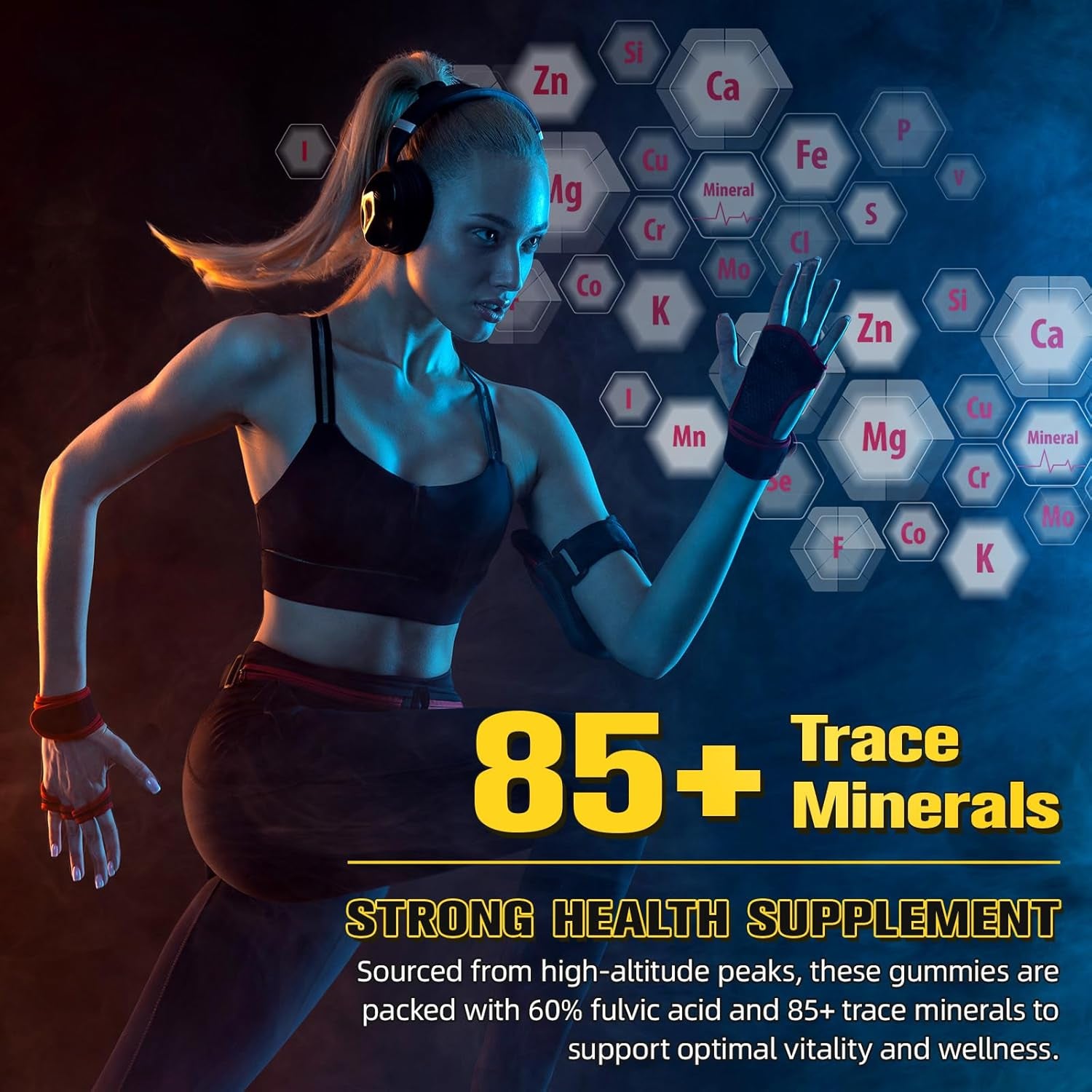 Shilajit Gummies 3000Mg, Pure Himalayan Gold with Ashwagandha, Chaga & Fulvic Acid, 85+ Trace Minerals for Energy, Immunity & Vitality, Vegan, Sugar-Free, Gluten-Free, Non-Gmo, 60 Gummies