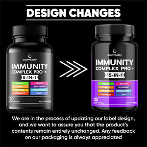 Immune Booster – Immune System Support Supplement with Vitamin D3-120 Capsules - Zinc, Elderberry, Iron, B12, C, Turmeric, Selenium, Garlic, Probiotics & More – Vegan Multivitamin Complex