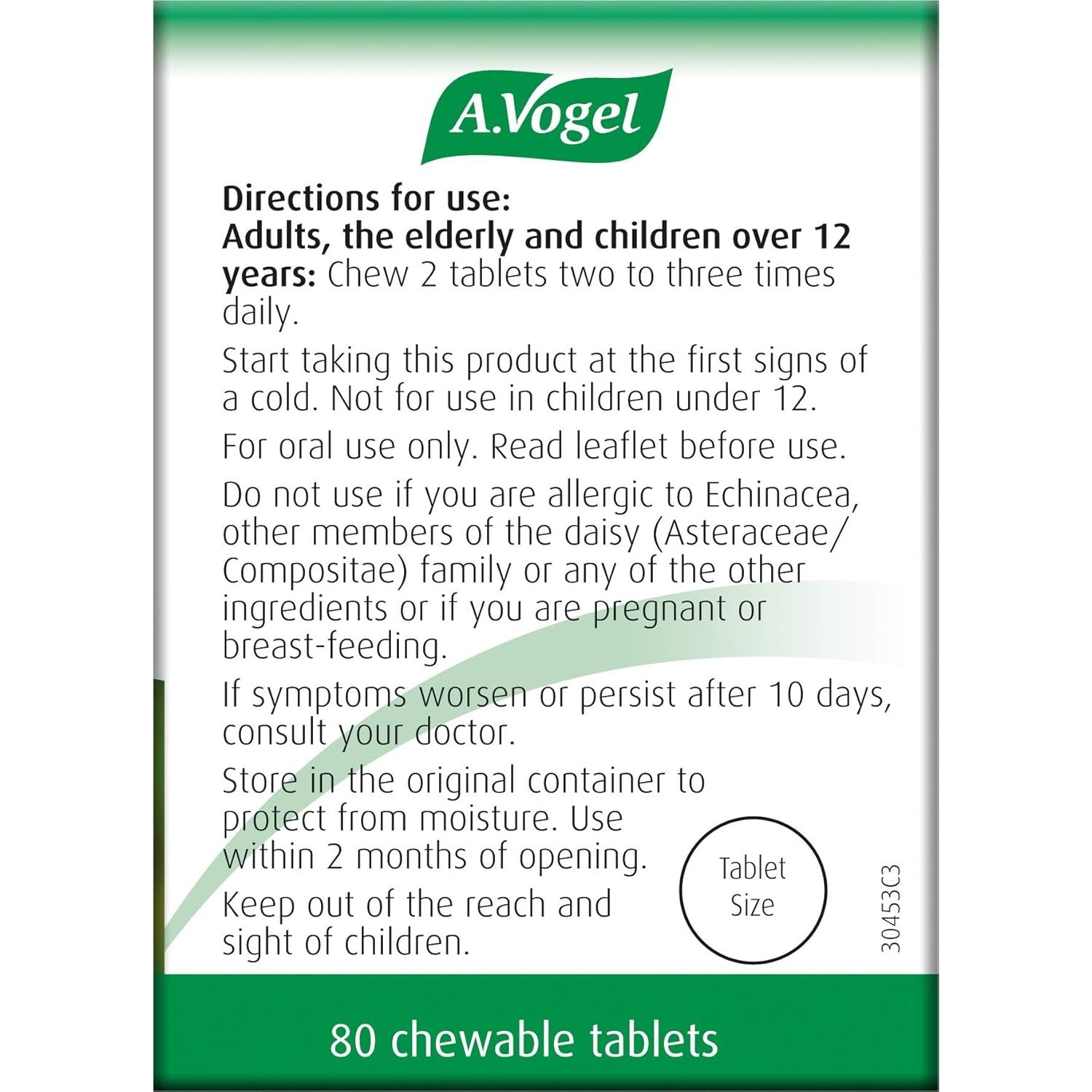 A.Vogel Echinaforce Chewable Cold & Flu Tablets | Relieve Cold & Flu Symptoms | Extracts of Fresh Echinacea | 80 Tablets