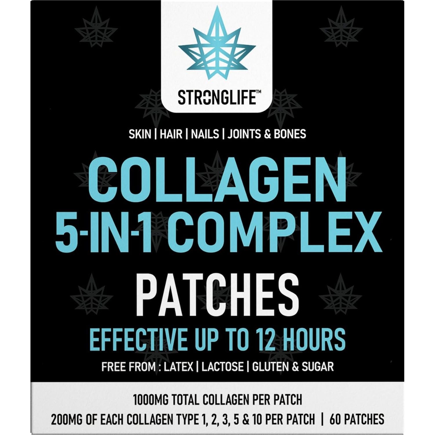 Collagen Complex Patches – Type 1, 2, 3, 5, | 60 Transdermal Patches for Skin, Hair, Nails, Joint Support | Anti-Ageing | High Absorption, like Collagen Powders & Capsules, Easy to Use, Long-Lasting