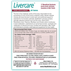 Healthaid Livercare Pack of 2 X 60 Vegetarian Tablets (120 Tablets)