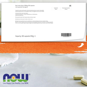 Now Foods, Glycine, 1000Mg, 100 Vegan Capsules, Amino Acid, Gluten Free, Vegetarian, Soy Free, Non GMO