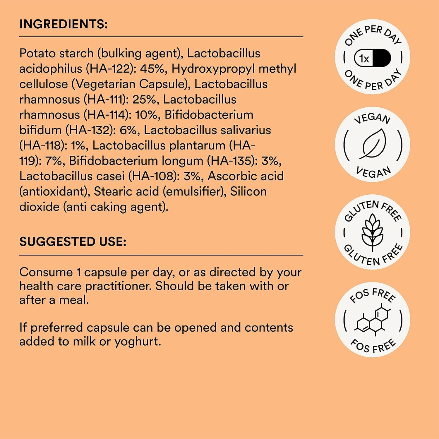 High Strength Probiotics – Udo'S Choice Super 8 Immune – 42 Billion Cell Count with Vitamin C for Immune Support – 8 Human-Adapted Strains – Gut & Digestive Health – 30 Capsules