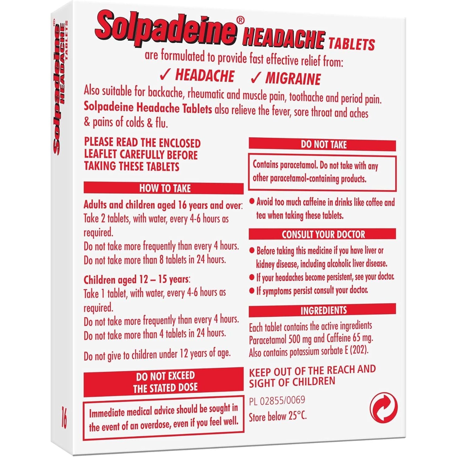 Solpadeine 16 Headache Tablets