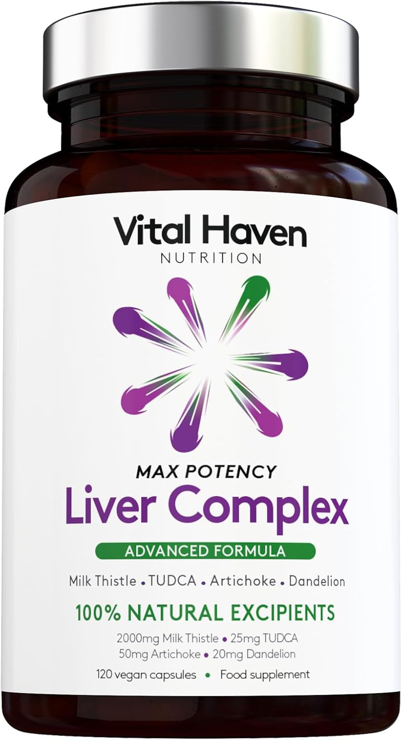 [Vital Haven] Liver Protector - Complex Formula - Milk Thirsle, TUDCA, Dandelion Roots, Artichoke - Max Potency - 2 Months Supply - Premium Ingredients - Made in the UK