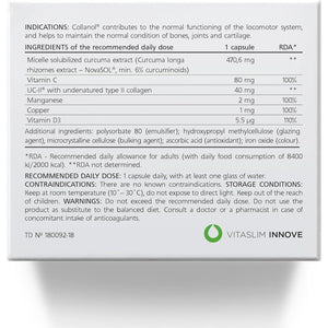Collanol - the Revolution in Joint Health Care - Liquid Formula in a Double Capsule 3D Collagen + Micellar Extract of Turmeric Roots 1 Capsule/Day. Laboratory Tested (20 Count (Pack of 3))