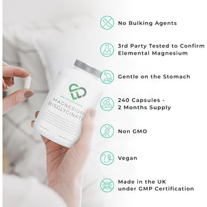 Magnesium Glycinate (Bisglycinate), 2 Month Supply - 240 Capsules, 2750Mg (303Mg Magnesium), Chelated Magnesium Supplements, Highly Bioavailable, Made in UK - GMP Certified - Love Life Supplements