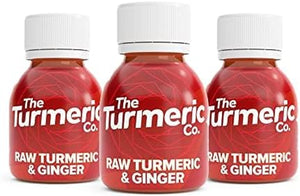 The Turmeric Co Ginger Shots - 28X60Ml Fresh & Raw Pressed Ingredients Turmeric and Ginger Immune System Booster Shots, Natural Energy Drink, No Added Sugars, Created by a Premier League Footballer