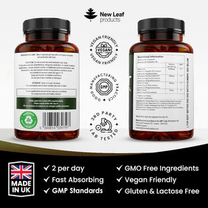 Maca Root Capsules with KSM Ashwagandha and Ginseng - 180 High Strength 6000Mg Maca Root + Ashwagandha KSM-66, Panax Ginseng & Black Pepper - Vegan Capsules Made in the UK