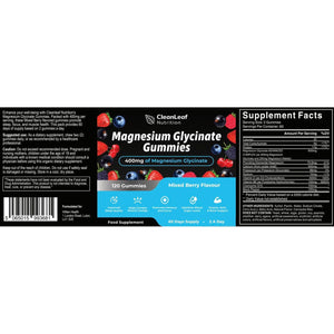 Magnesium Glycinate Twin Pack Gummies - 400Mg High Absorption Formula for Sleep, Stress Relief & Muscle Health - Mixed Berry Flavor, Non-Gmo, 60-Day Supply for Adults