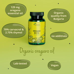 Vegavero Organic Oregano Oil Capsules | Vegan | 90 Mg Carvacrol, 3 Mg Thymol | Cold-Pressed & Essential | NO Additives, Lab-Tested