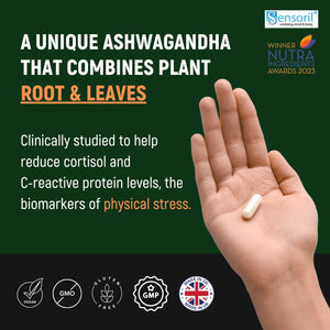 Ashwagandha Sensoril Capsules from Root & Leaf Powder | KSM-66 Alternative | 120 Capsules Made in UK by Minaturals