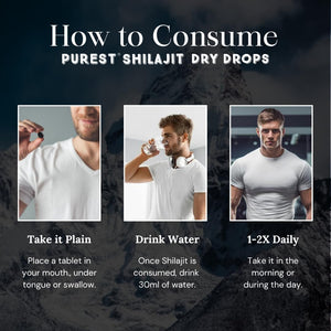 Shilajit Dry Drops - 120 Counts, Rich in Naturall Fulvic Acid, Original Siberian Shilajit, 100% Pure, Trace Minerals Complex
