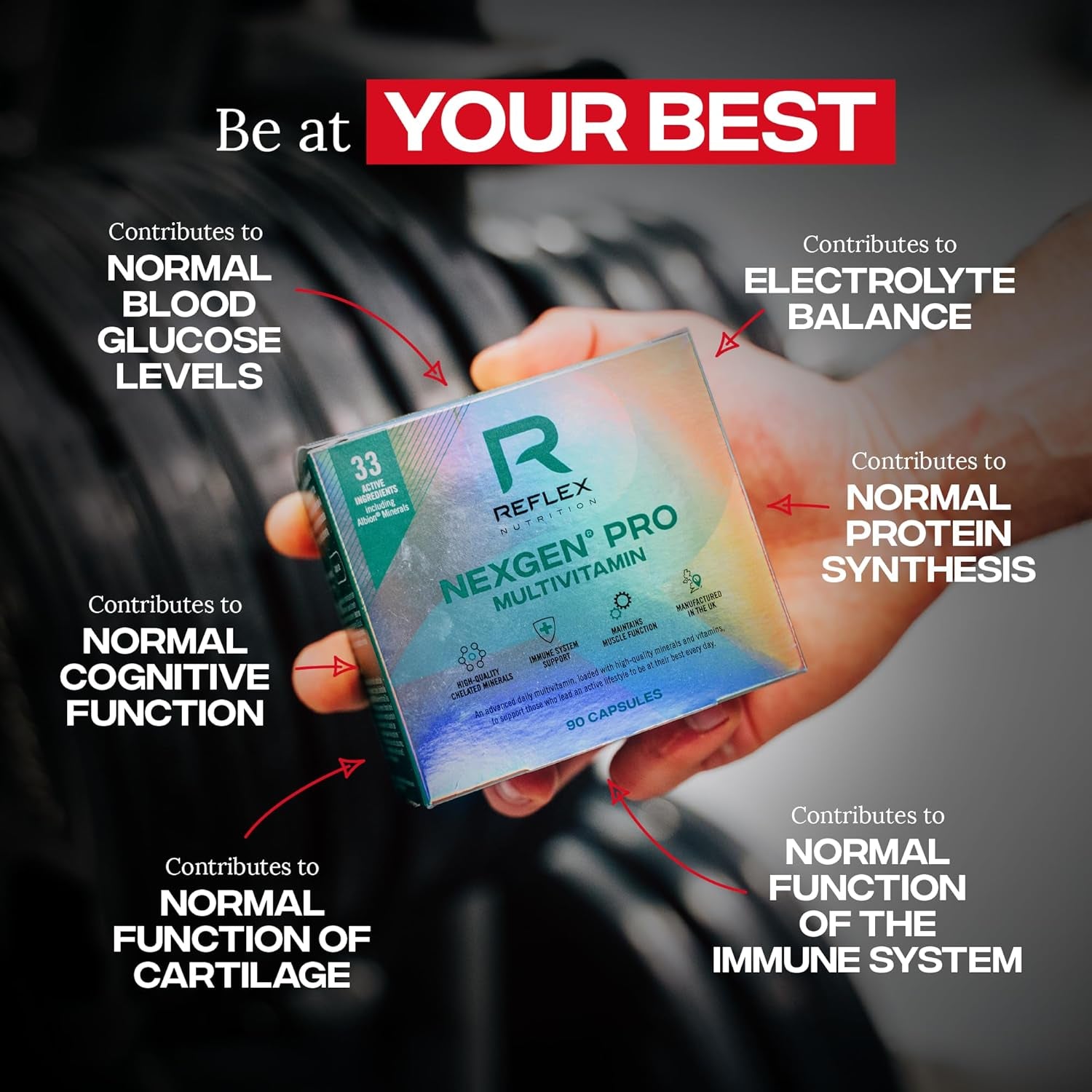 Reflex Nutrition Nexgen® Pro Multivitamins and Minerals for Immune Support (90 Caps) - for Active Lifestyles - Multi Mineral and Vitamins for Immune System - Vitamin D Magnesium Vitamin C Zinc