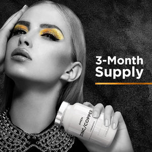 Zinc & Copper Supplement + Probiotics – 3 Months Supply – One per Day - 25 Mg Zinc Picolinate Vitamin Pills - Essential Minerals Supplements – 2 Billion Cfus Probiotic – Vegan, Non-Gmo - 90 Capsules