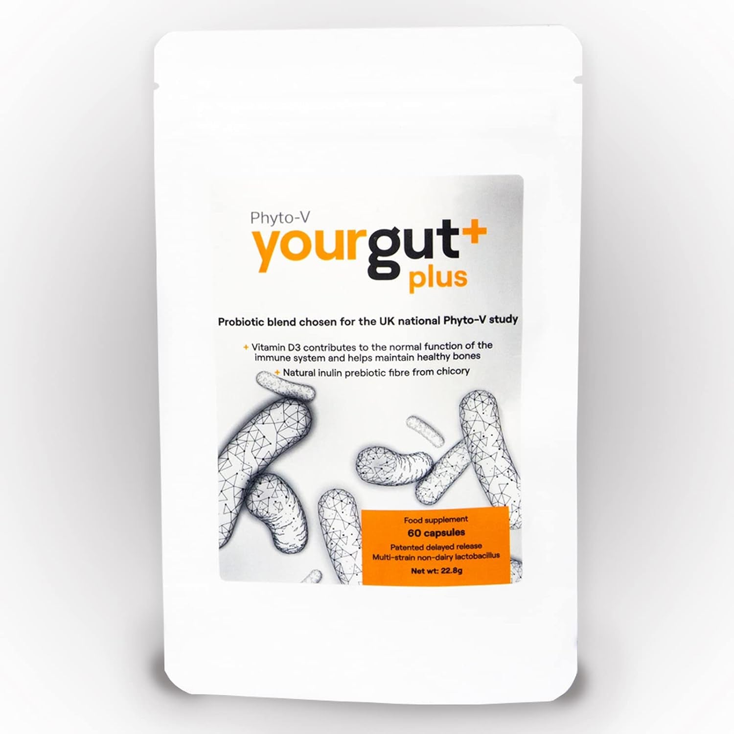 Yourgutplus+10 Times the Probiotics of a Live Yogurt | Slow Release Vegan Capsules | Lactobacillus - Lactococcus Lactis | High Safety Profile | Made by a Trusted UK Company