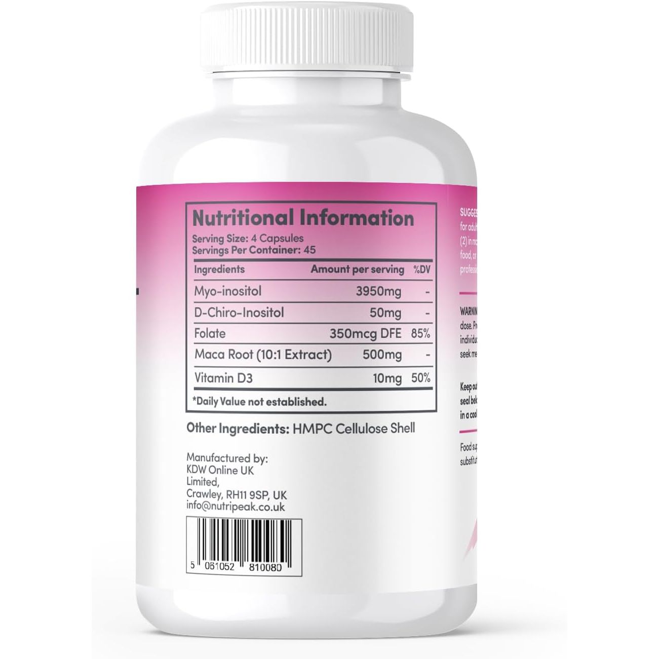 Max Strength Myo-Inositol & D Chiro | All in One PCOS Supplement | 4000MG | 180 Capsules | Hormone Balance for Women | Fertility Supplement for Women | Vegan & Gluten Free