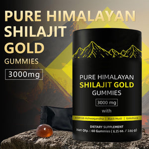 Shilajit Gold Gummies for Man, Gold Seal Pure Himalayan Shilajit Enriched with Acid Fulvic, Essential Minerals, 85+ Trace Elements to Boost Energy and Immunity, 60 Capsules.