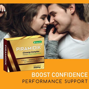 Piramidik-New Stronger for Longer Formula for Men - Ultra Strong Performance Enhancing Pills, Stamina Endurance Booster Gold Supplement Pills for Men - 6 Ginseng Capsules 500MG