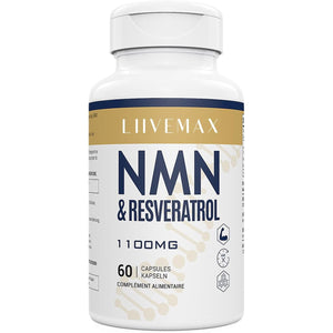 NAD+ & Trans-Resveratrol Complex 1100Mg | Anti-Aging Antioxidant Supplement | Enhanced with Black Pepper Extract for Superior Absorption (60 Count, (Pack of 1))