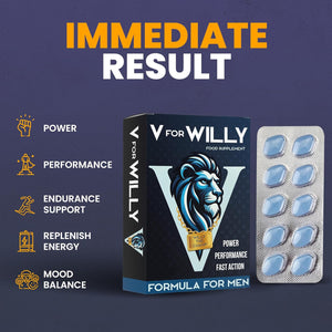 V for Willy – Blue 10 Stamina & Energy Tablets for Men – Fast-Acting Tribulus Terrestris Herbal Supplements for Enhanced Performance & Stamina – Pills for Men UK – Korean Ginseng – Supplement for Men